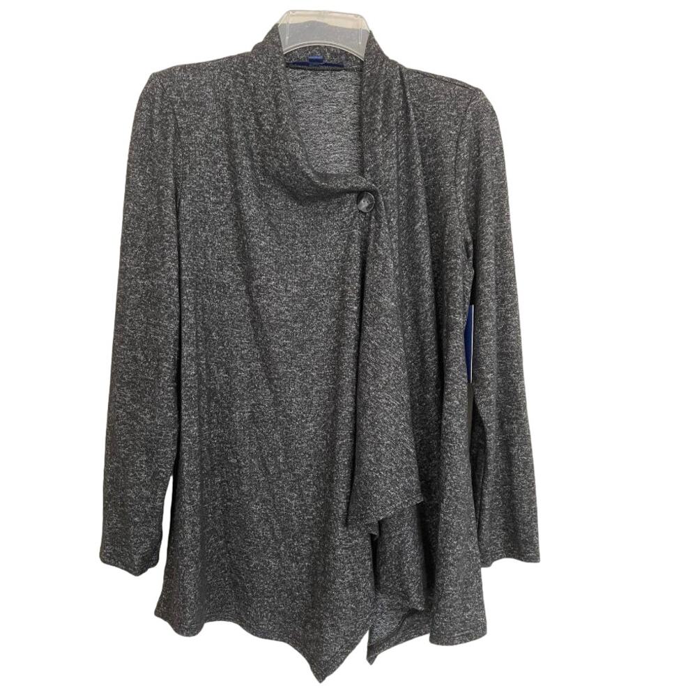 APT 9 Women's Gray Heathered‎ Knit Cardigan Sweater Asymmetrical Button Front SM